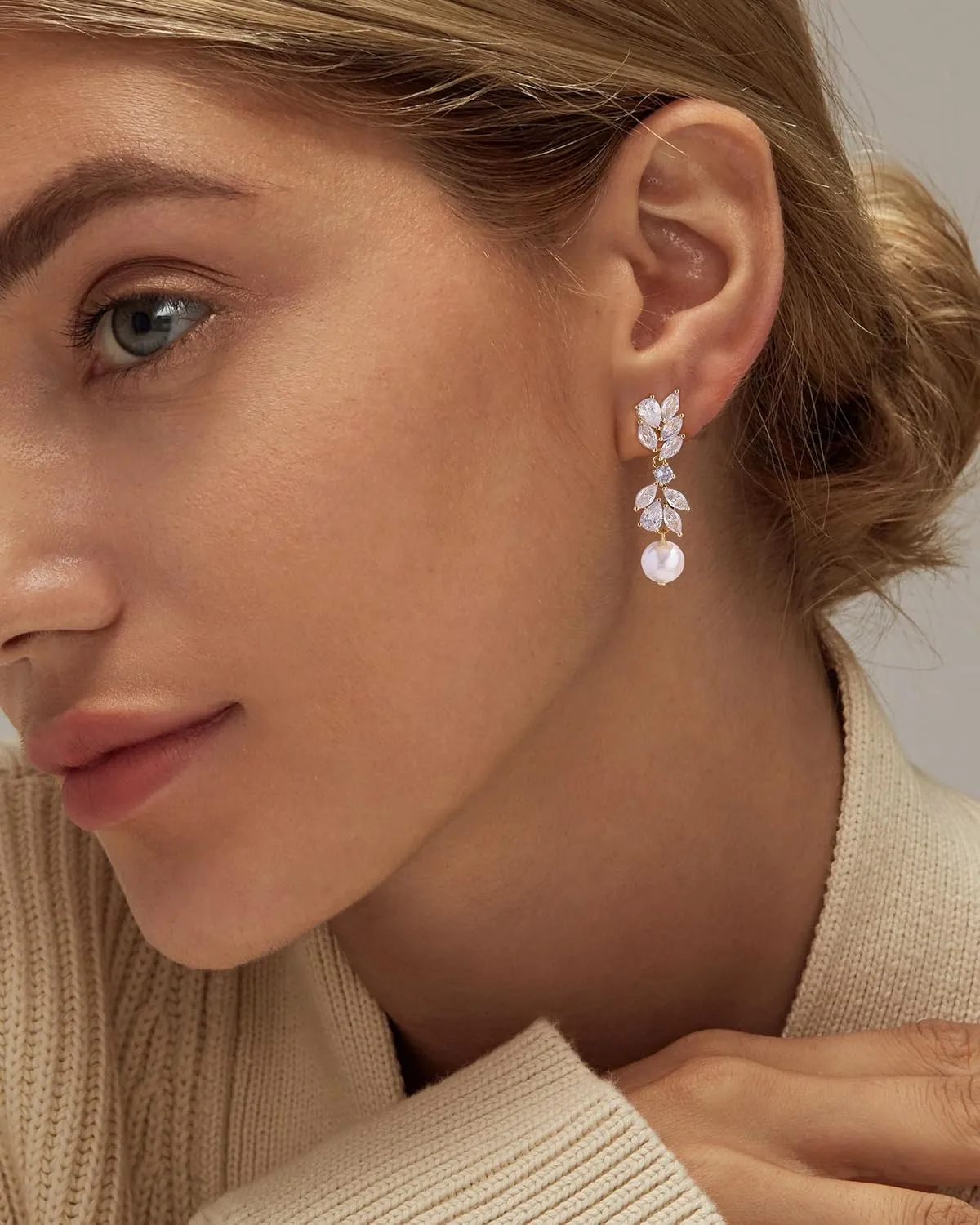 14K Gold Plated Butterfly Dangle Earrings for Women - Dainty, Trendy, Hypoallergenic CZ Drop Earrings - Simple Long Dangling Jewelry