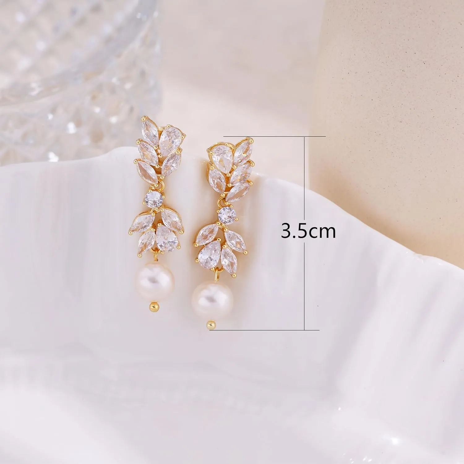 14K Gold Plated Butterfly Dangle Earrings for Women - Dainty, Trendy, Hypoallergenic CZ Drop Earrings - Simple Long Dangling Jewelry