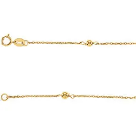 14K Yellow Gold Bead 6" Youth Bracelet