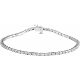 14KW Diamond Line Bracelet w/ 2.0  CTW & 7.25" Long
