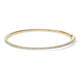18K Stardust Mixed Pavé Skinny Hinged Bangle with Diamonds