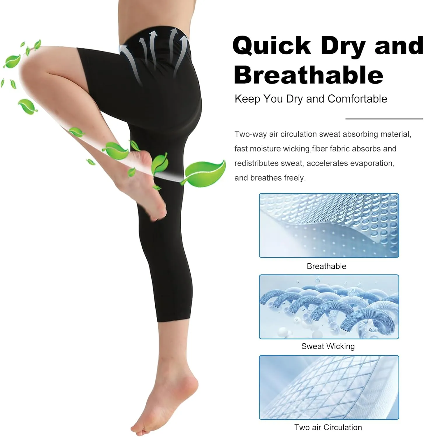 2 Pack Boys Compression Pants One Leg 3/4 Legging for Basketball Running Capri Tights Sports Athletic Base Layer