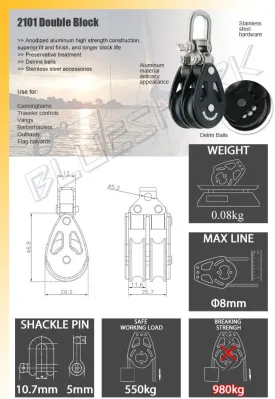 28mm Aluminum Sailing Blocks Choose Style and Quantity