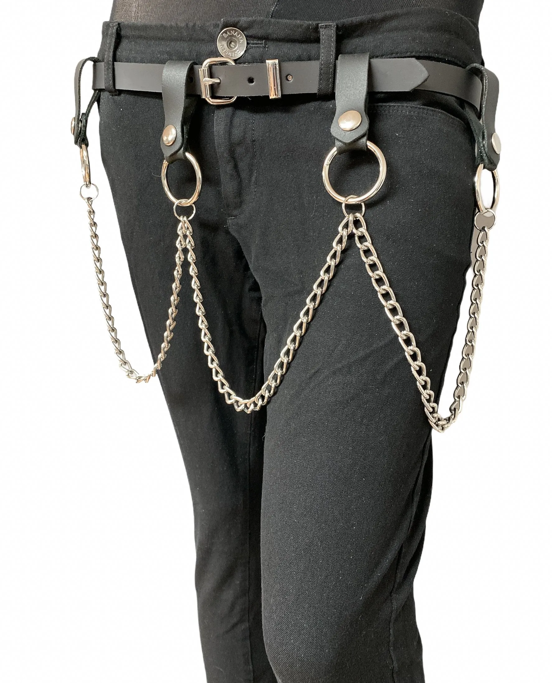 3/4" Plain  Belt With Removable  Ring And Chain
4 Pcs Leather Strap And Hanging Chain
Genuine Cowhide Leather