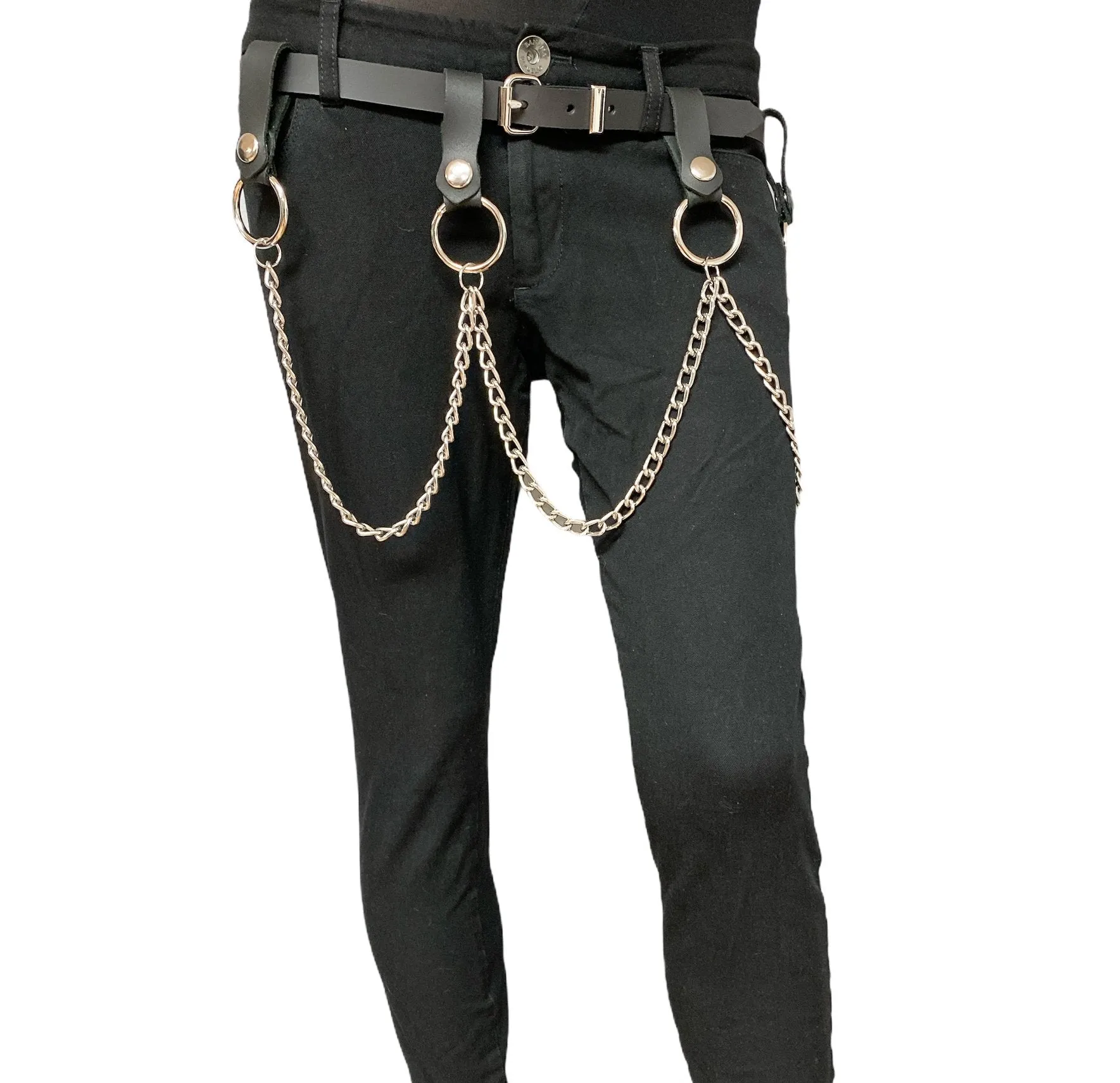 3/4" Plain  Belt With Removable  Ring And Chain
4 Pcs Leather Strap And Hanging Chain
Genuine Cowhide Leather