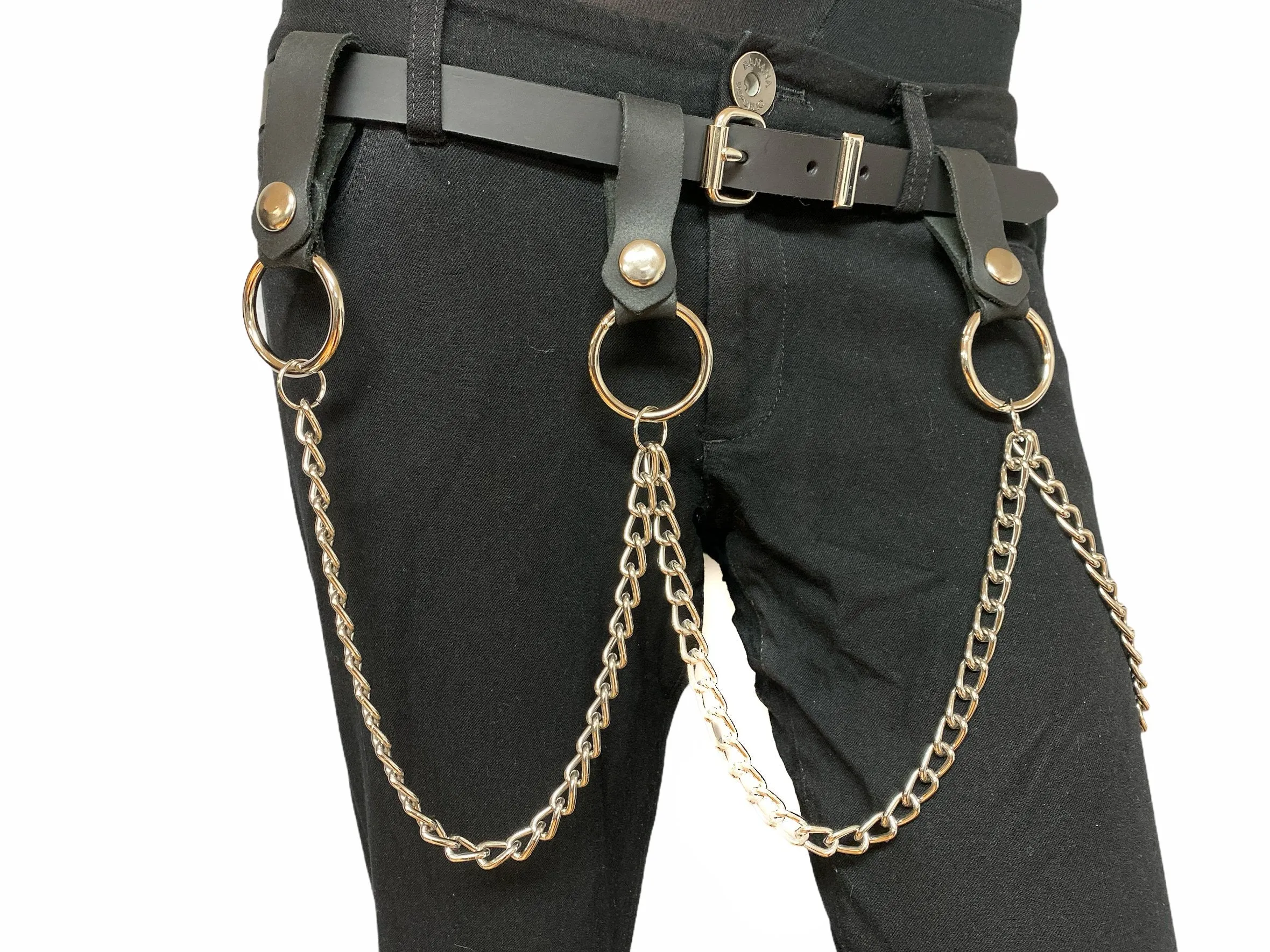 3/4" Plain  Belt With Removable  Ring And Chain
4 Pcs Leather Strap And Hanging Chain
Genuine Cowhide Leather