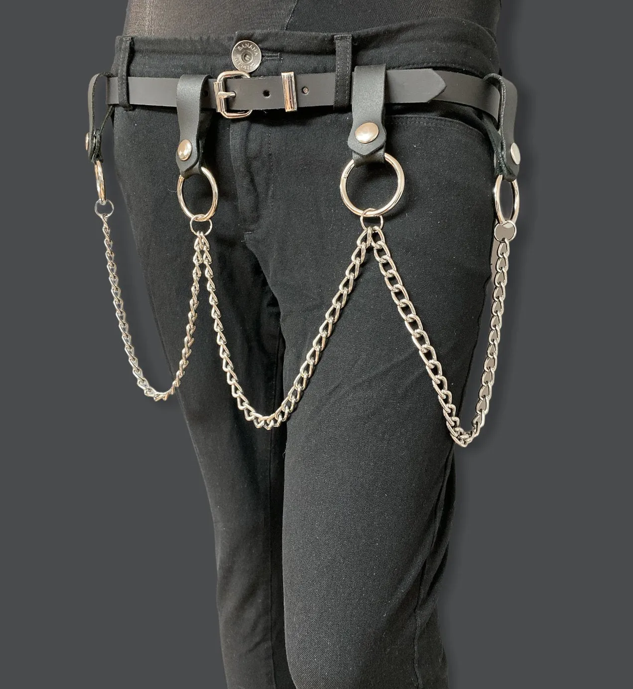 3/4" Plain  Belt With Removable  Ring And Chain
4 Pcs Leather Strap And Hanging Chain
Genuine Cowhide Leather
