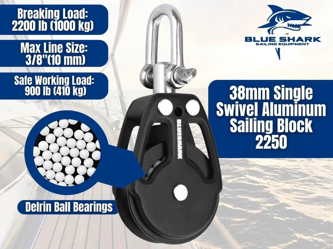38mm Aluminum Sailing Blocks Choose Style and Quantity