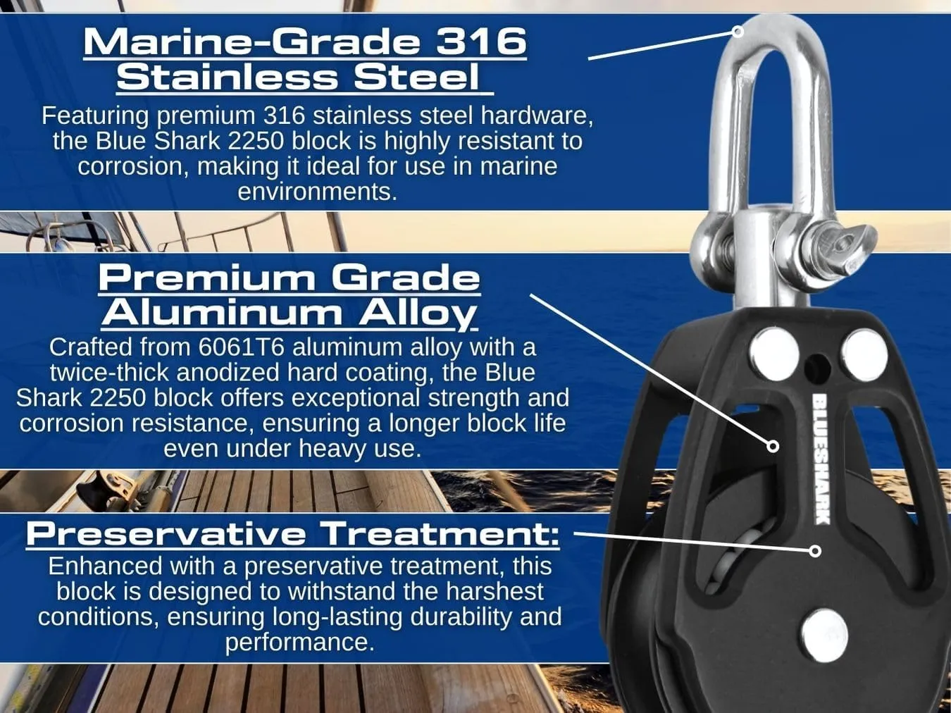 38mm Aluminum Sailing Blocks Choose Style and Quantity