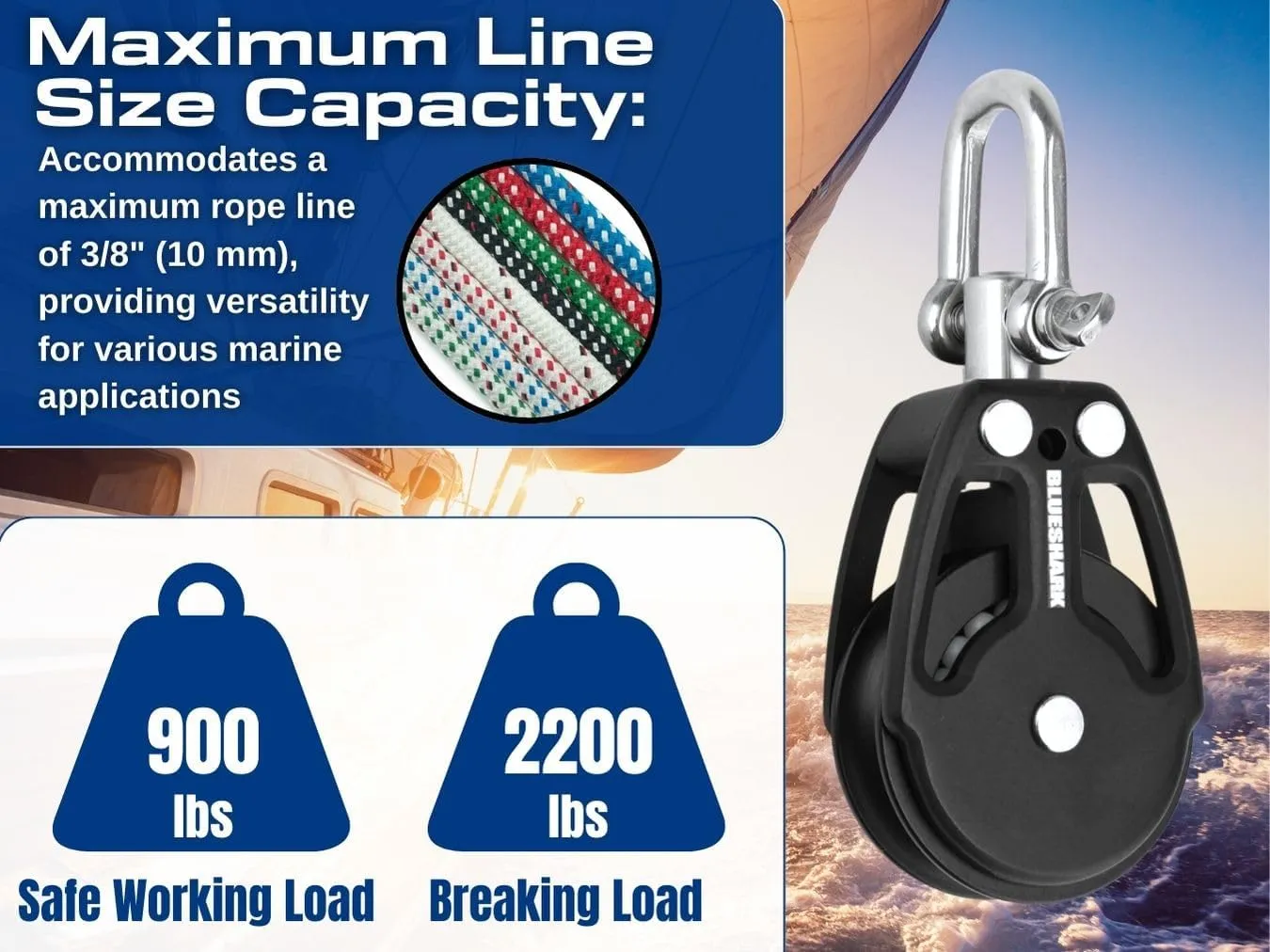 38mm Aluminum Sailing Blocks Choose Style and Quantity