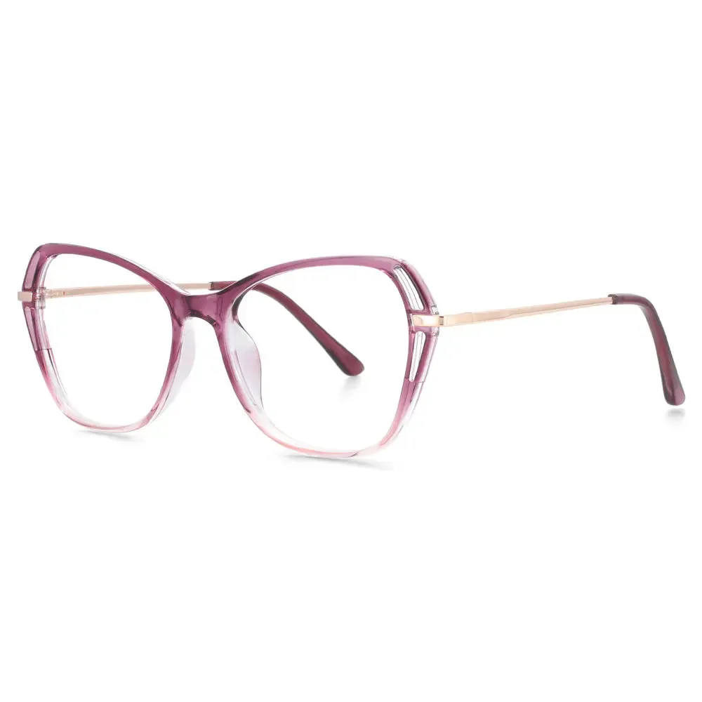 53835 Fashion Cat Eye anti Blue Light Optical Glasses Frames Women Plastic Titanium Computer Eyeglasses