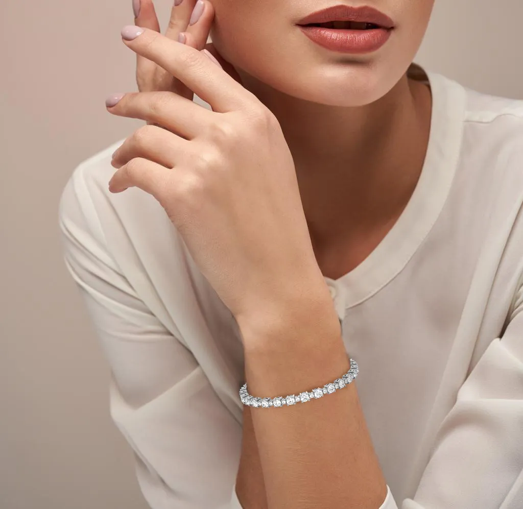 8 ctw Round Lab Grown Diamond Tennis Bracelet