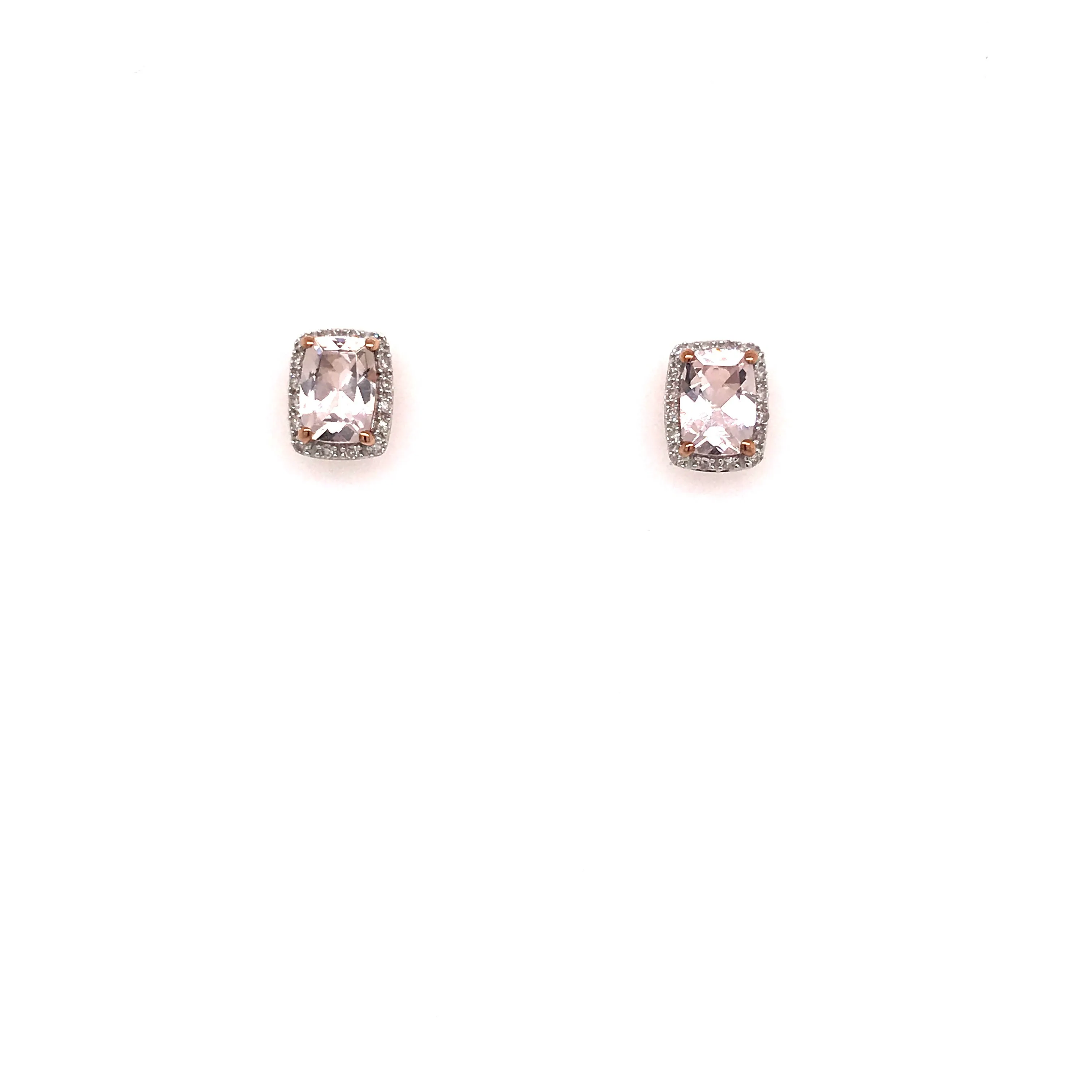 9ct Rose Gold and Earth Grown Morganite Earrings