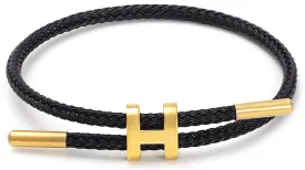 AIMADE Bracelets for Women Adjustable Charm Bracelet, 18k Gold-plated Buckle Design Titanium Steel Wire Rope Women's Gift Jewelry