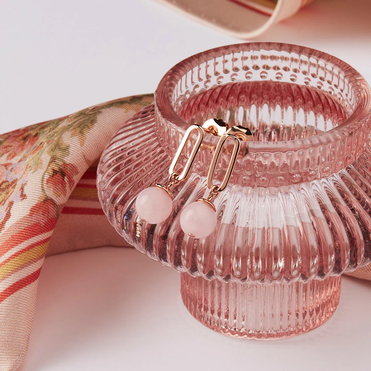 Alba Rose Quartz Earrings