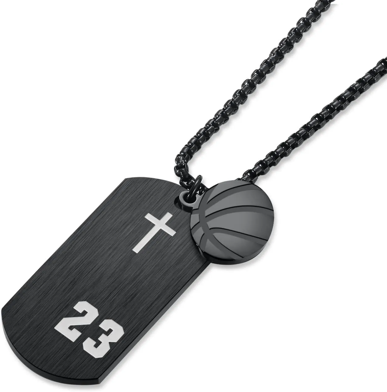 Basketball Number Necklace Stainless Steel Sports Dog Tag Basketball Pendant Christians Philippians 4:13 Charm, I Can Do All Things Jewelry for Birthday Christmas