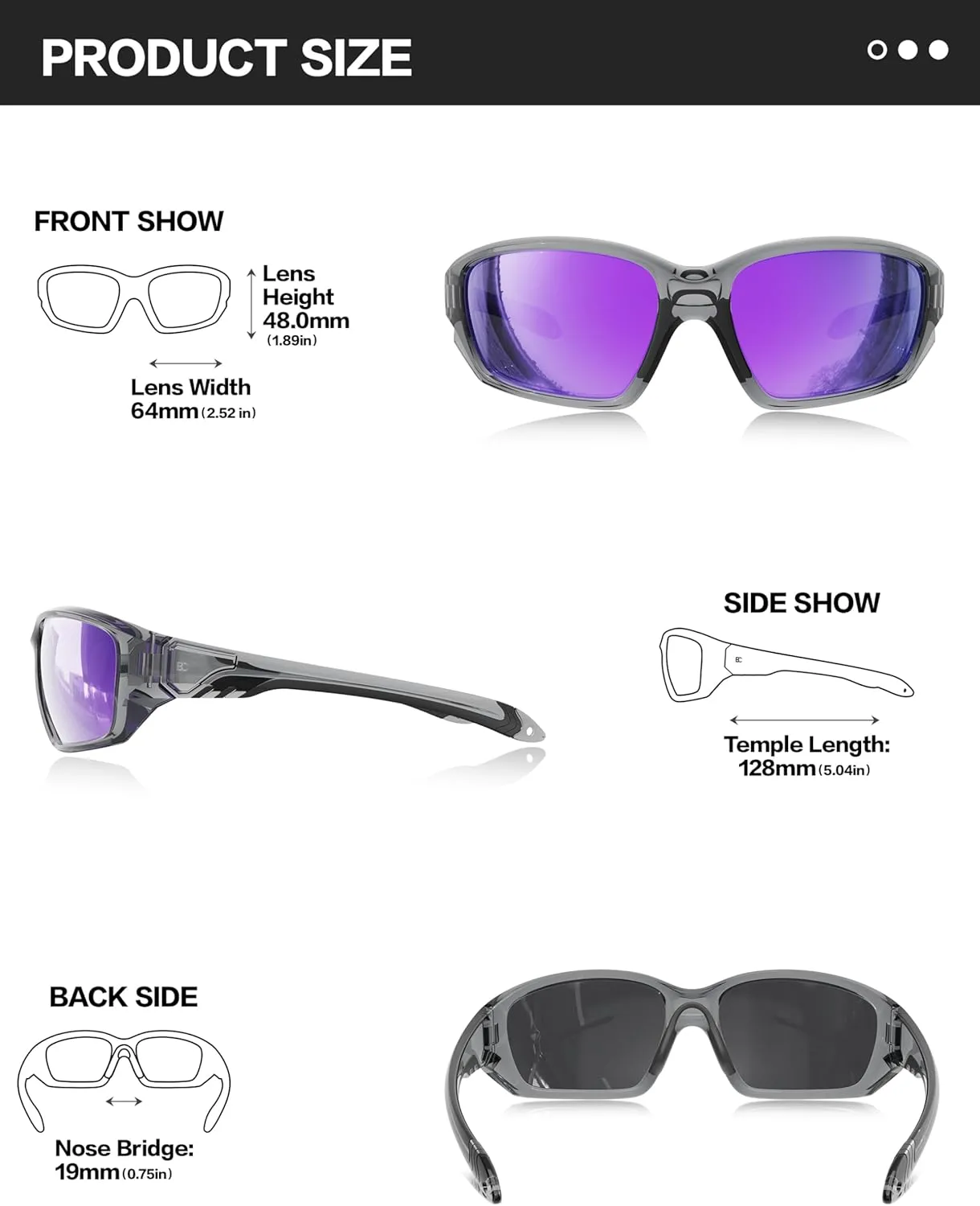 BIRCEN Sport Polarized Sunglasses for Men - Women:UV Protection Shades for Fishing Driving Cycling Running