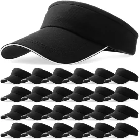 Bonuci 24 pcs Sun Visor Unisex Sun Visors Hats UV Protection Sun Hat for Women Men Tennis Baseball Golf Caps Bulk