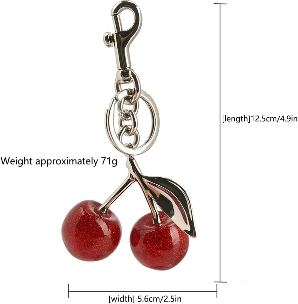 Cherry Keychain Bag Charms -Made of Resin Alloy MaterialFashion Enthusiasts Cherry Charm for Purse Accessories