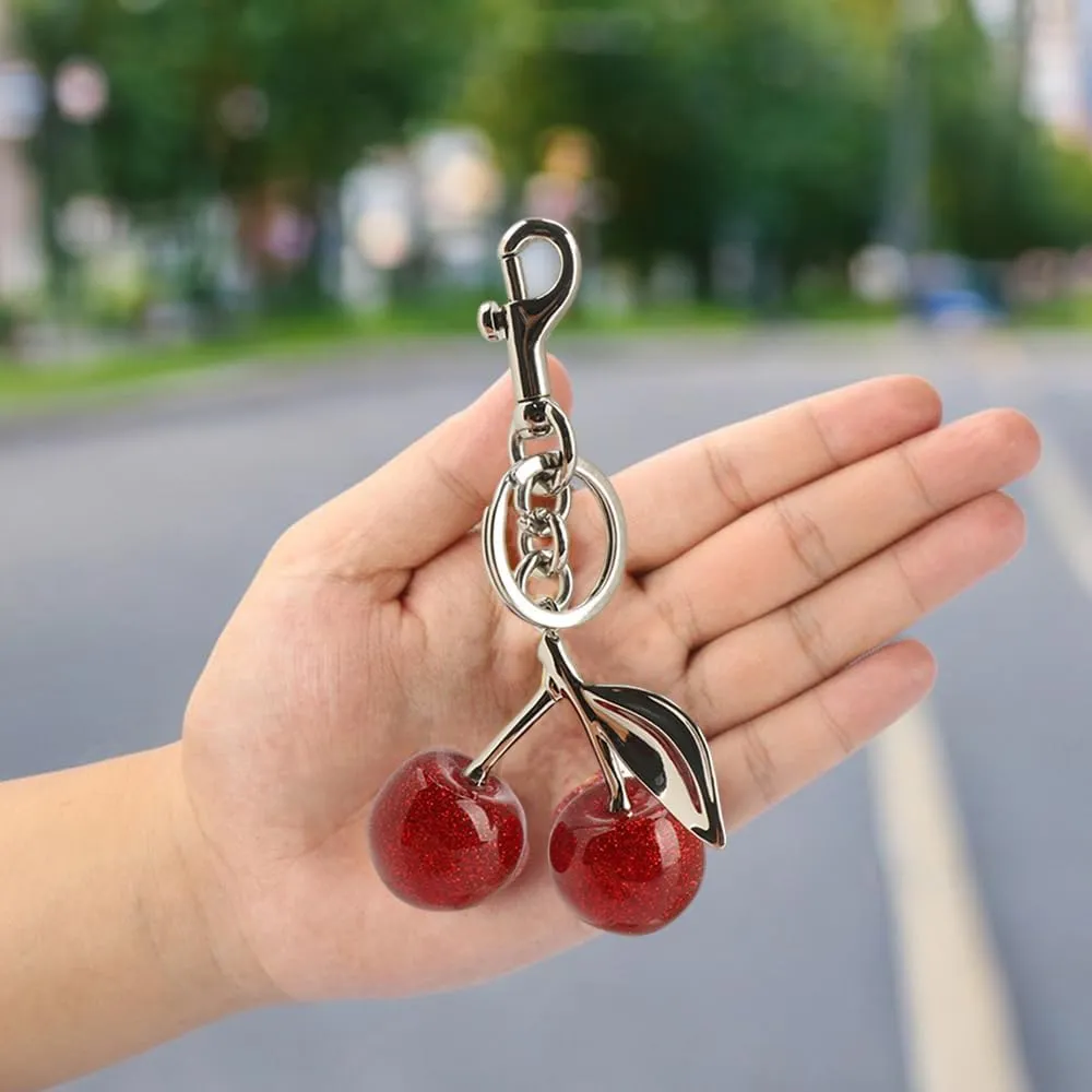 Cherry Keychain Bag Charms -Made of Resin Alloy MaterialFashion Enthusiasts Cherry Charm for Purse Accessories