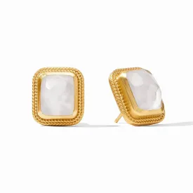 Cheval Stone Stud Earrings - Iridescent Clear Crystal