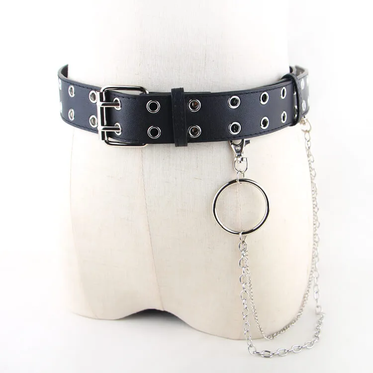 Chic punk girl chain belt