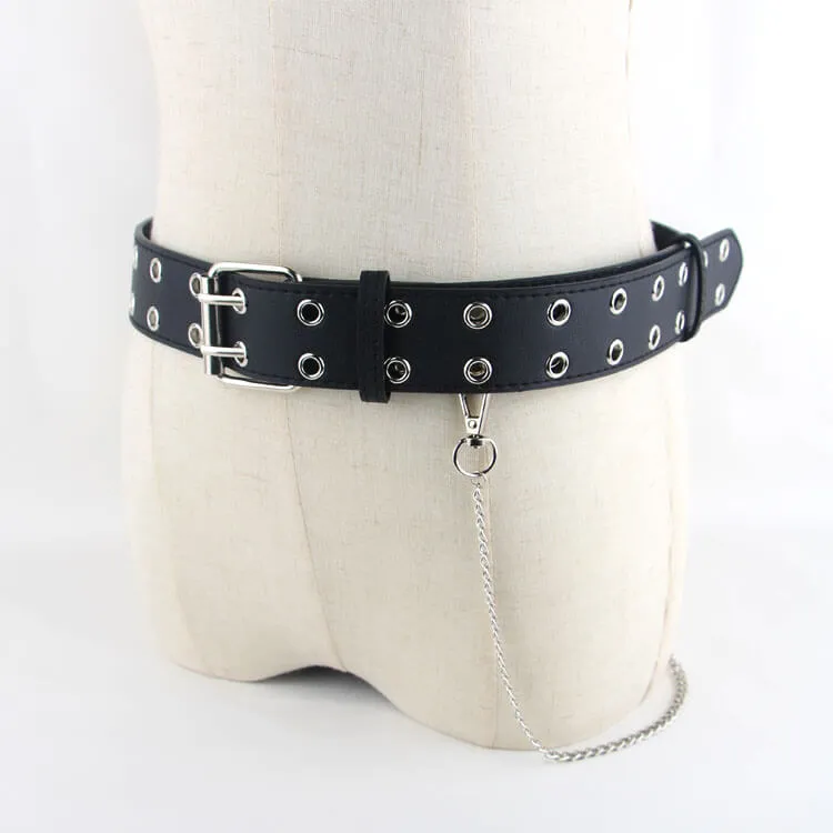 Chic punk girl chain belt