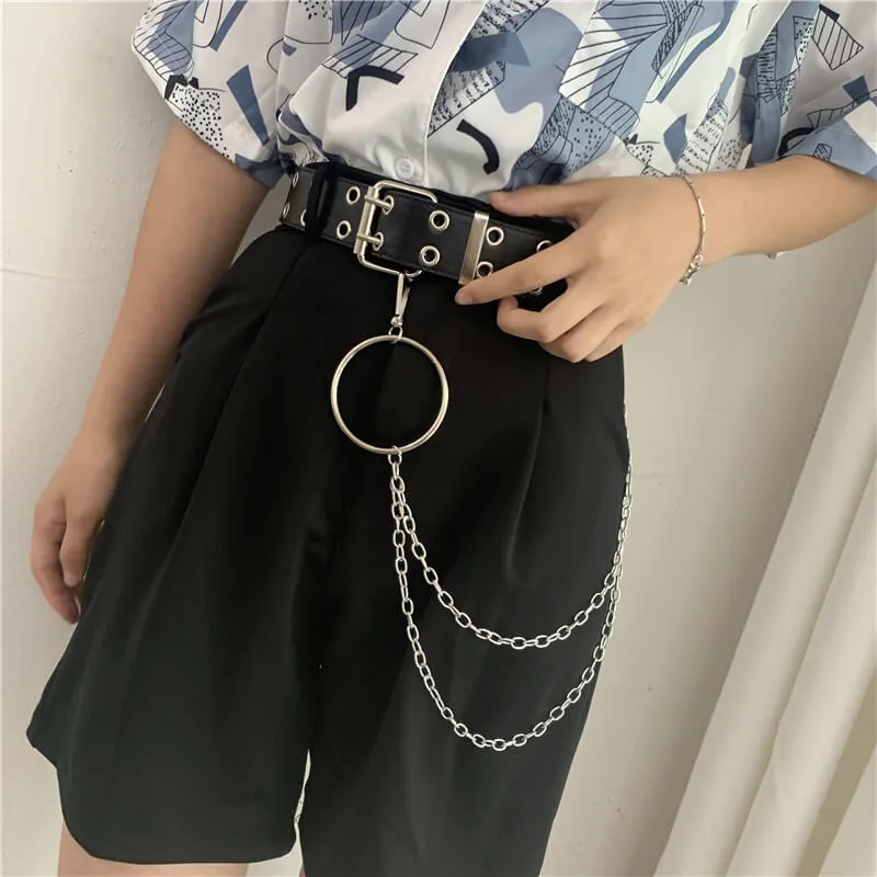 Chic punk girl chain belt