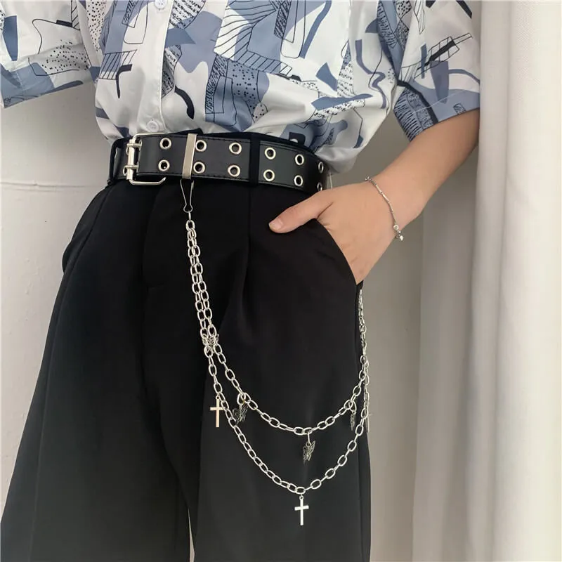 Chic punk girl chain belt