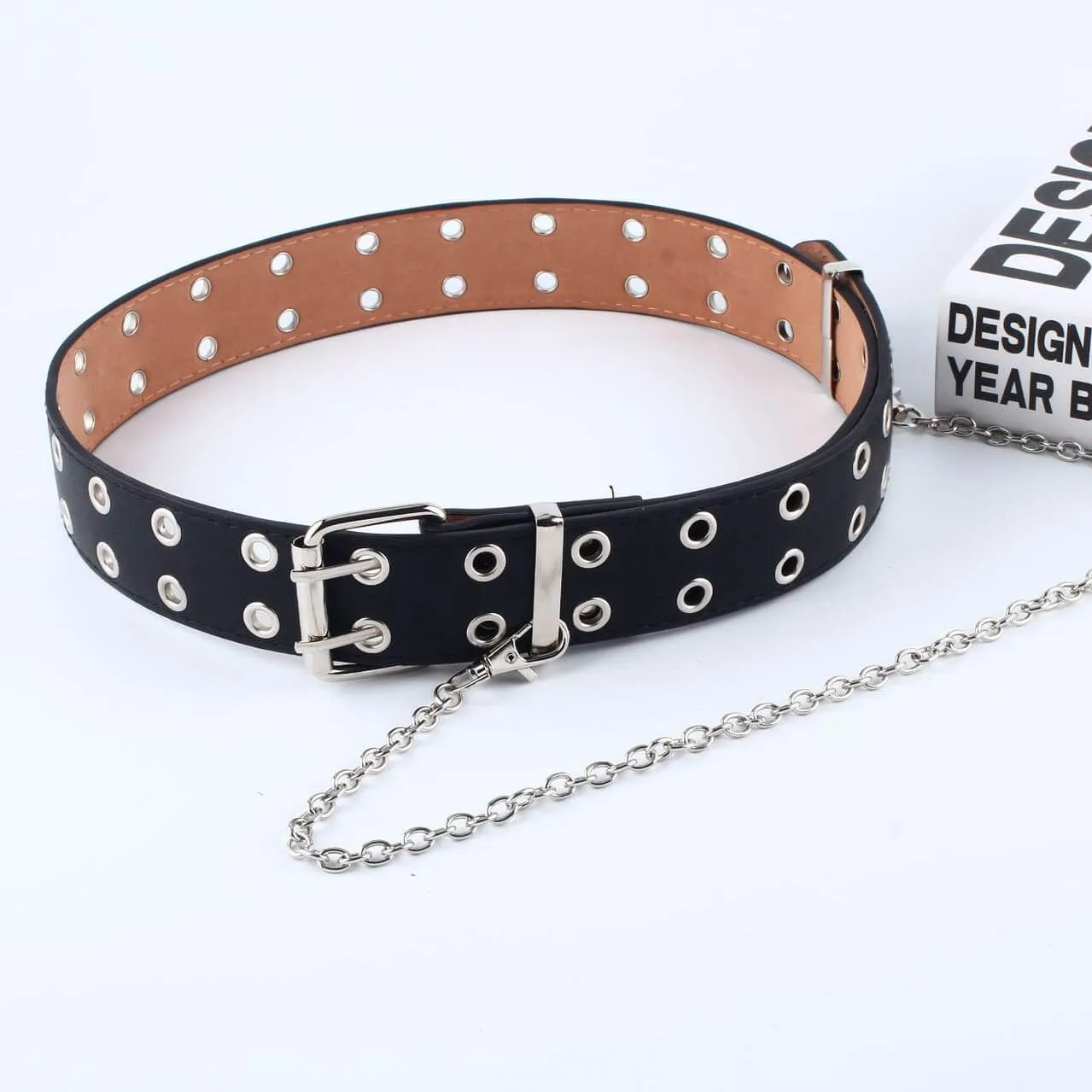 Chic punk girl chain belt