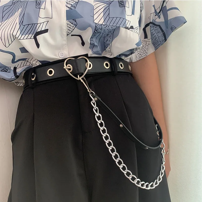 Chic punk girl chain belt