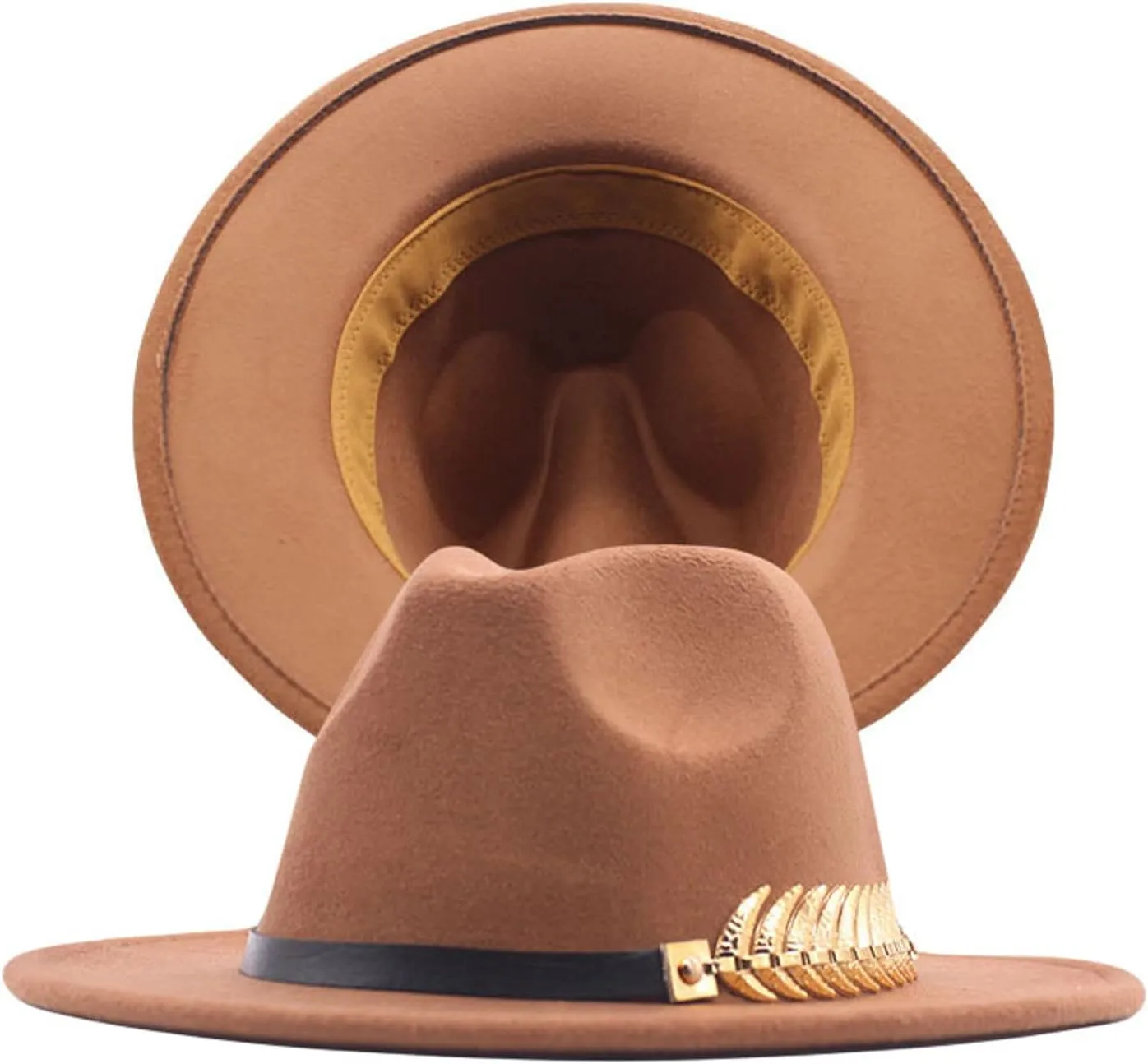 Classic Straw Western Cowboy Hat for Women and Men Wide Brim Roll Up Fedora Hats Felt Cowboy Cowgirl CapFit