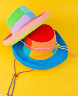 Color Block Denim Sun Hat