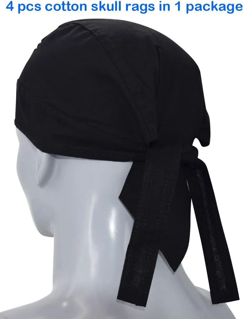 Cotton Doo Rags Skull Beanie Hat Bandana Motorcycle Dew Rag Hard Hats Liner Welder Chef Do Rags for Men and Women