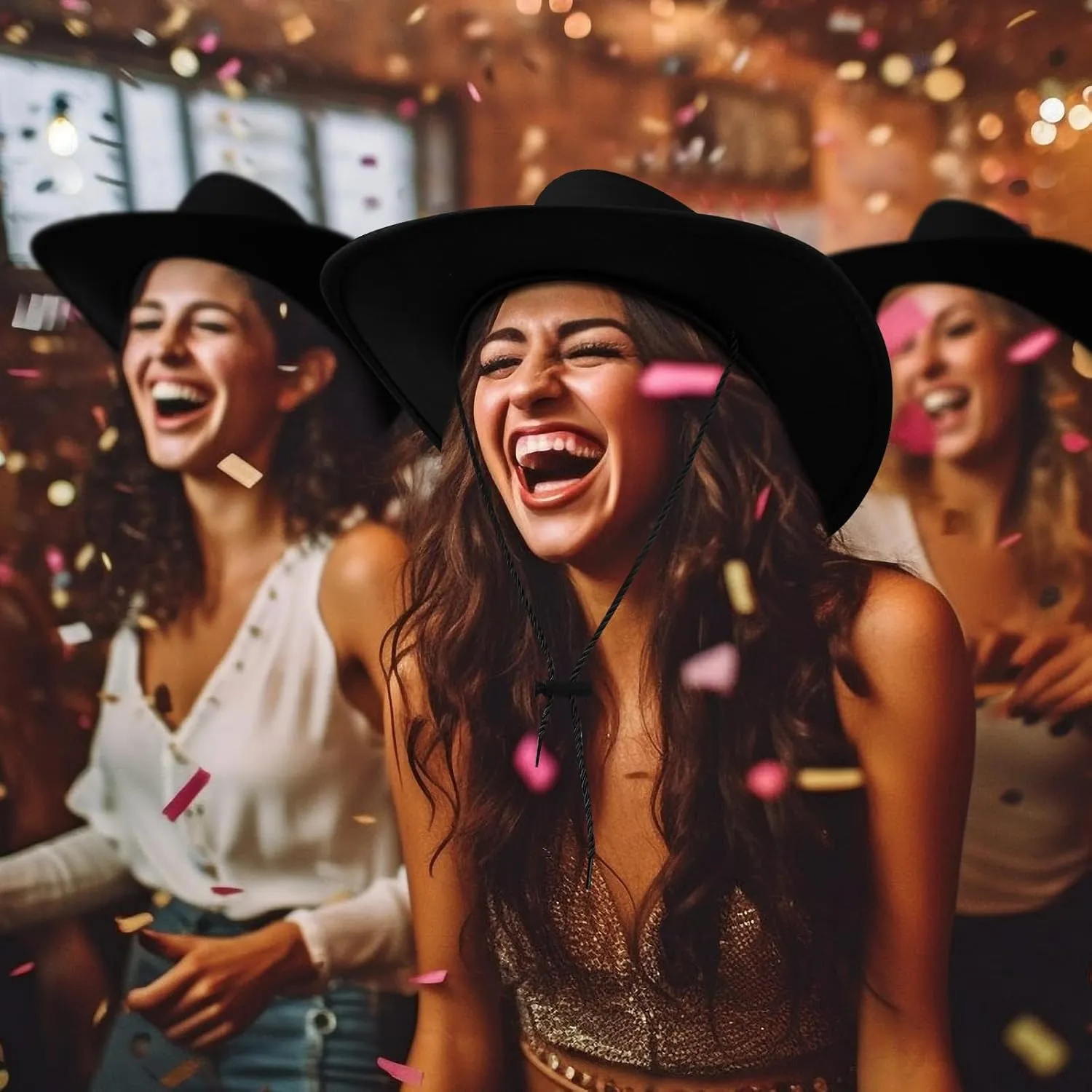 Coume 30 Pieces Western Cowboy Hat Costume Accessories Paisley Bandanna Set Cowgirl Hats Bulk for Women Men Dress Party