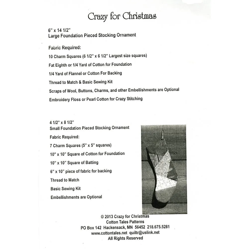 Crazy for Christmas Stocking Pattern
