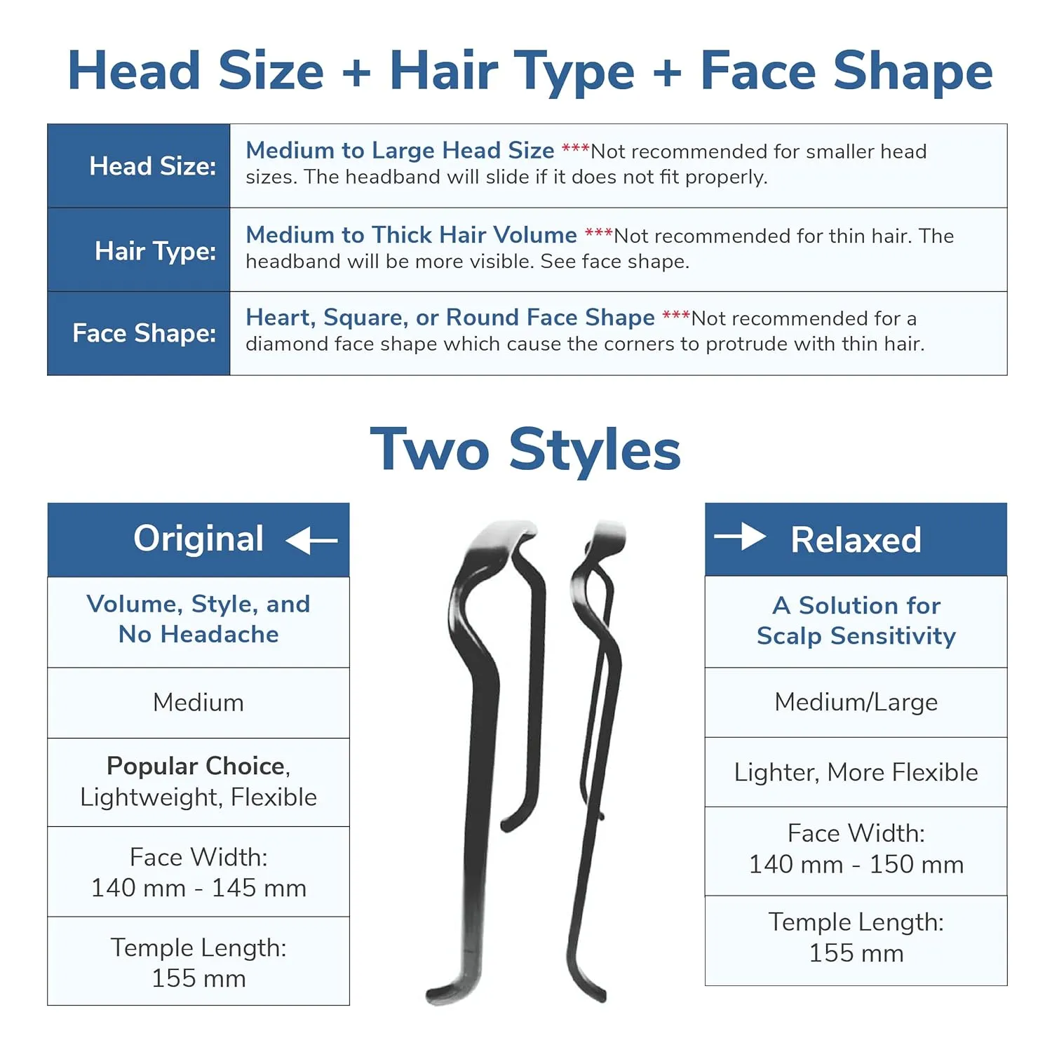 Curly Thick Hair - Medium Headband - Hand-Wrapped Solids (Original, Grey)