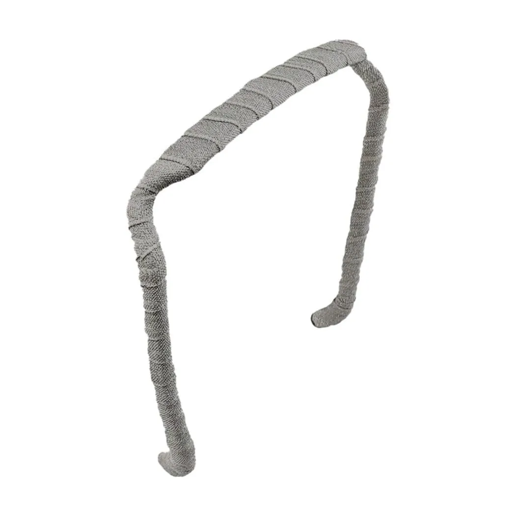 Curly Thick Hair - Medium Headband - Hand-Wrapped Solids (Original, Grey)