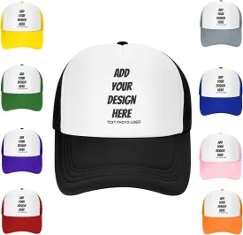 Custom Hat Design Your Own, Personalized Classic Hats for Men Women,Customizable Baseball Cap Dad for Outdoor Adjustable