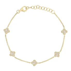 Diamond 5-Clover Bracelet