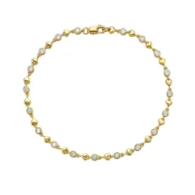Diamond and Heart Bezel Bracelet