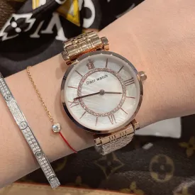 Diamond-inlaid Stainless Steel Women's Watch