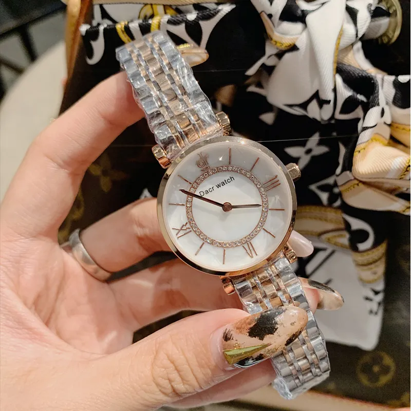 Diamond-inlaid Stainless Steel Women's Watch