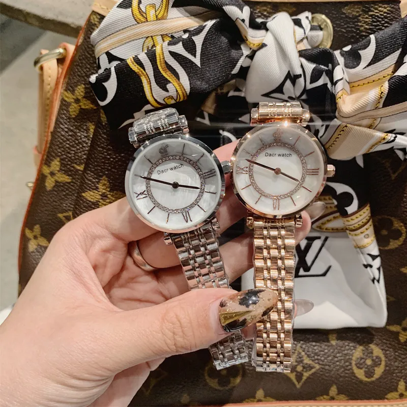 Diamond-inlaid Stainless Steel Women's Watch
