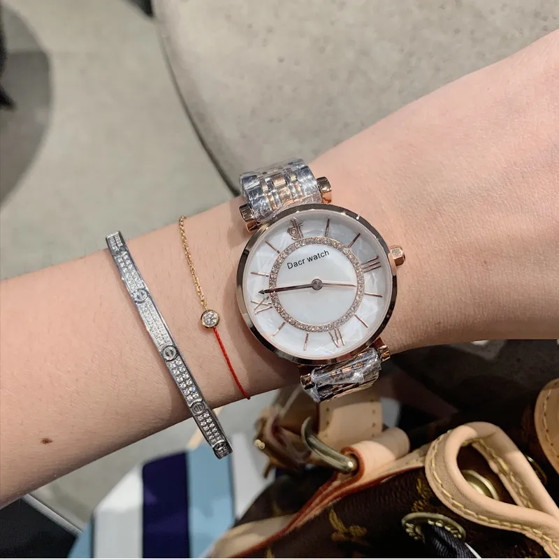 Diamond-inlaid Stainless Steel Women's Watch