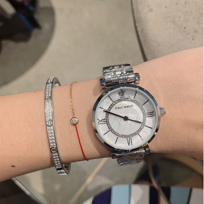 Diamond-inlaid Stainless Steel Women's Watch