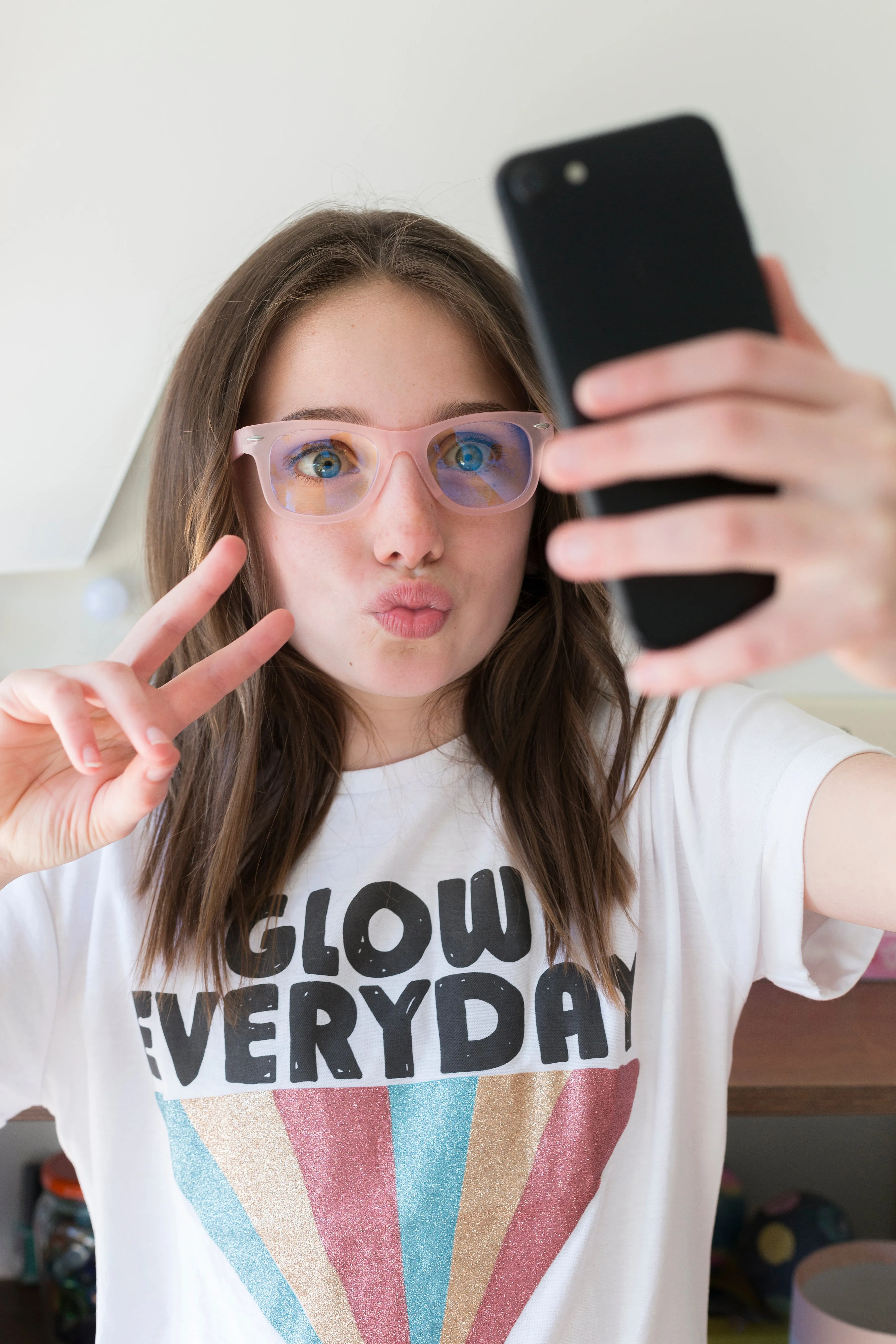Digital Blue Light Blocking Glasses Pink TEEN / TWEEN
