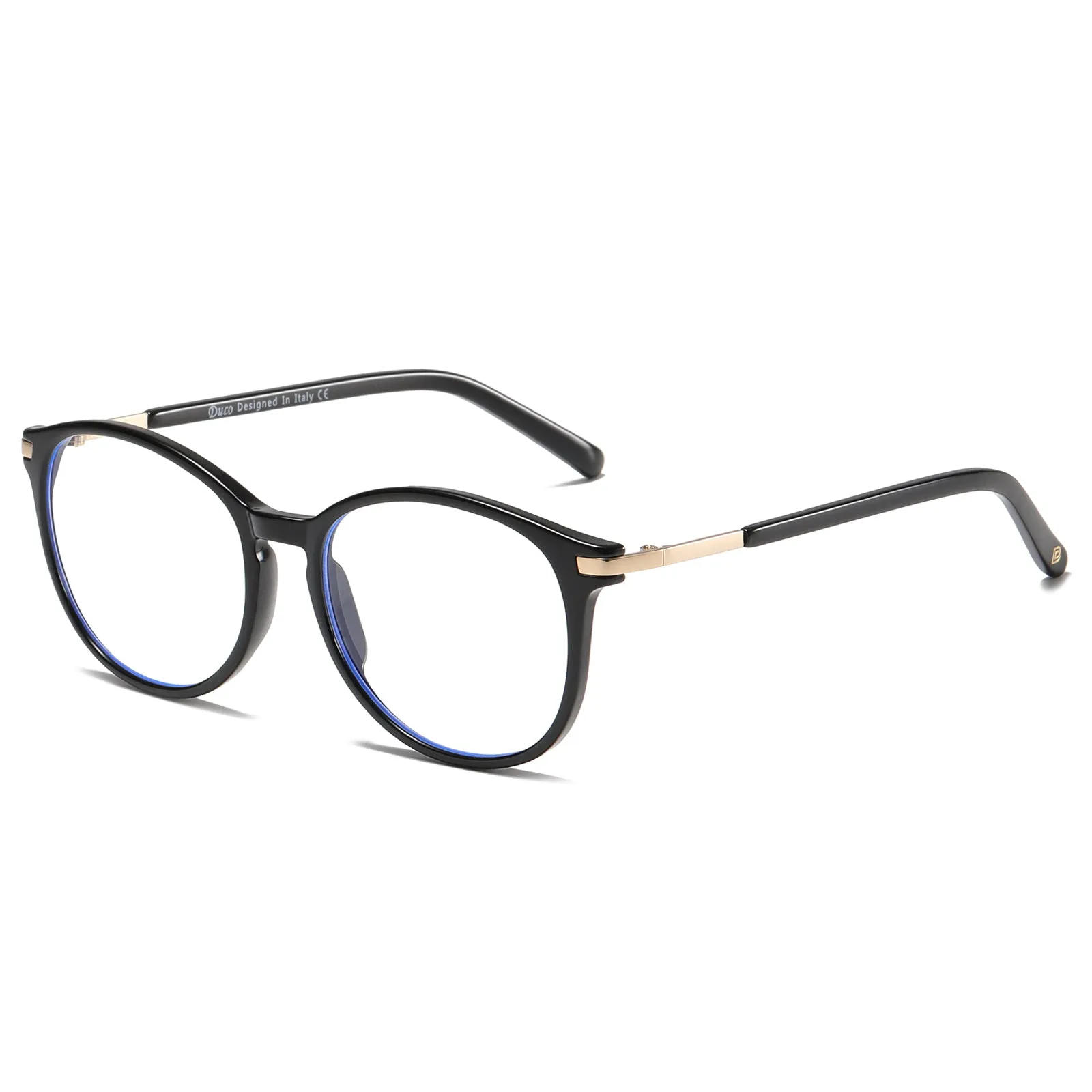 DUCO Round Blue Light Blocking Glasses Computer Screen Glasses Non Prescription Eyeglasses 5213