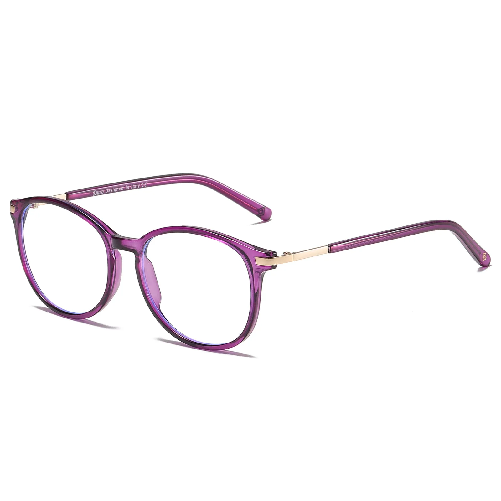 DUCO Round Blue Light Blocking Glasses Computer Screen Glasses Non Prescription Eyeglasses 5213