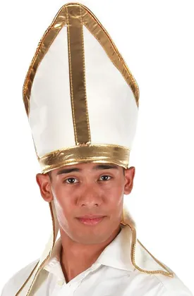 elope White Pope Costume Hat Accessory for Adults and Teens